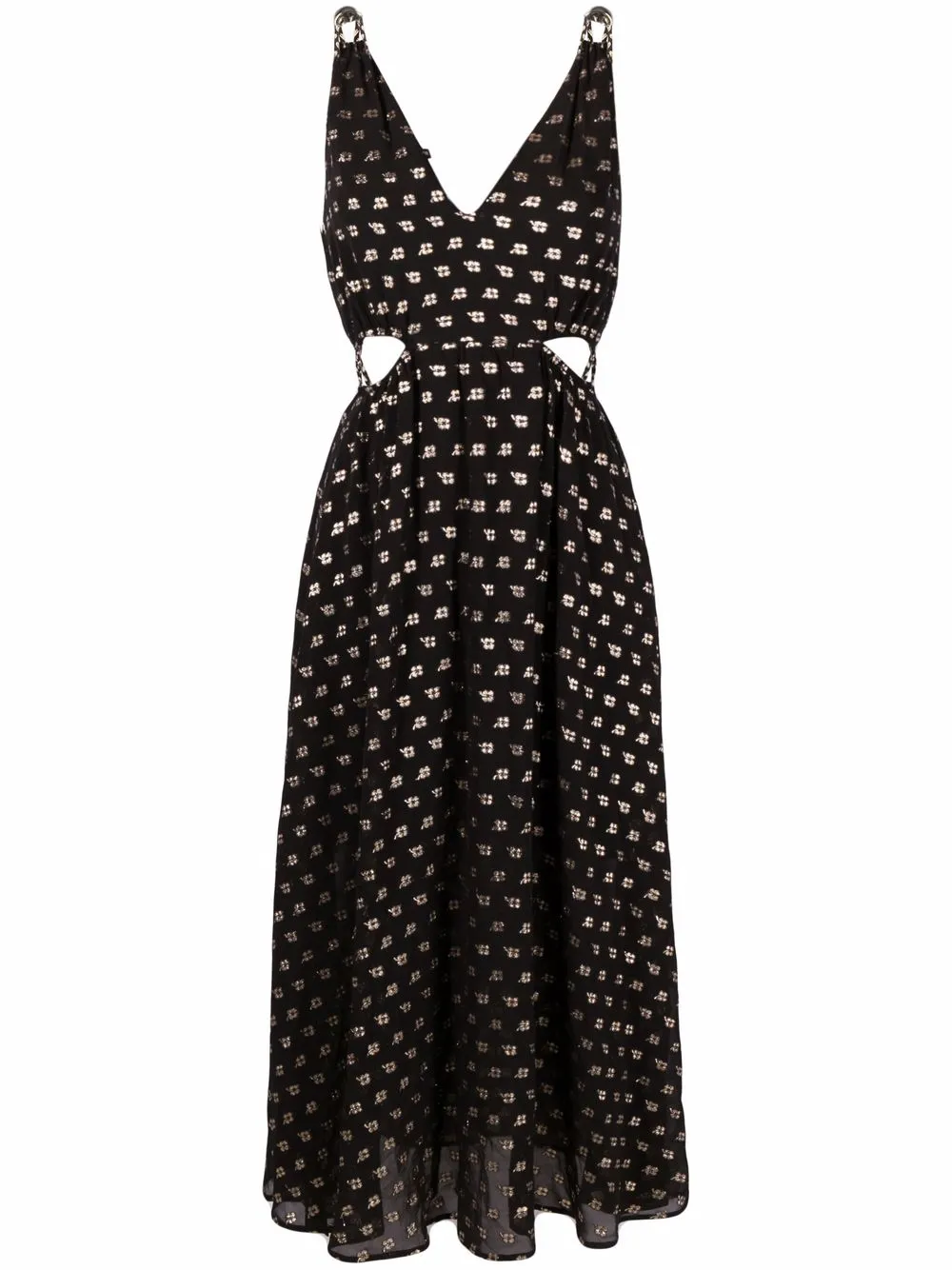 

Maje printed cut-out dress - Black