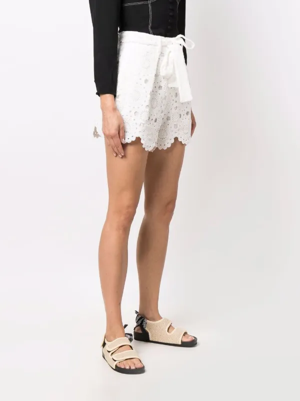 Maje Lace Embroidered Shorts - Farfetch