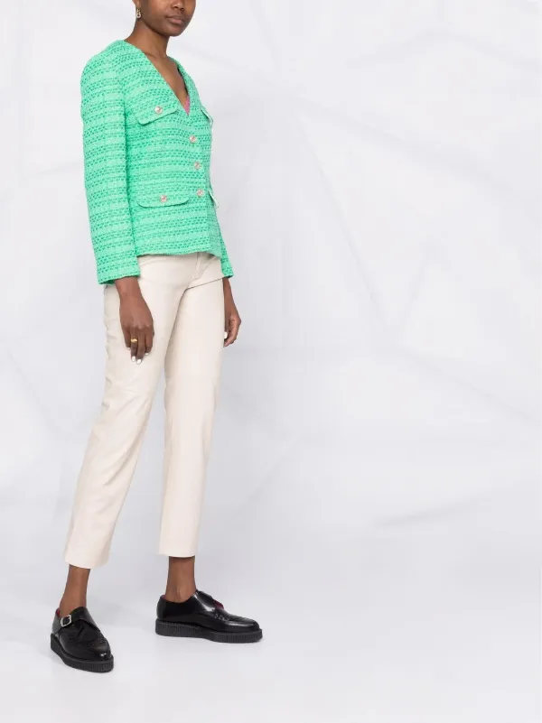 Maje V-neck Tweed Jacket - Farfetch