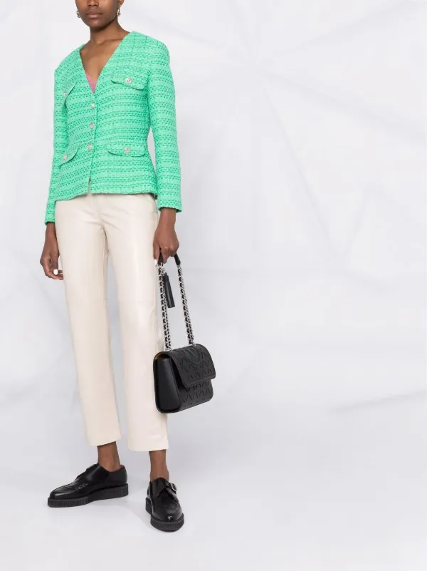 Maje V-neck Tweed Jacket - Farfetch