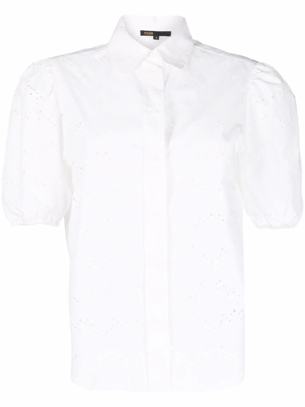 

Maje camisa con diseño calado - Blanco