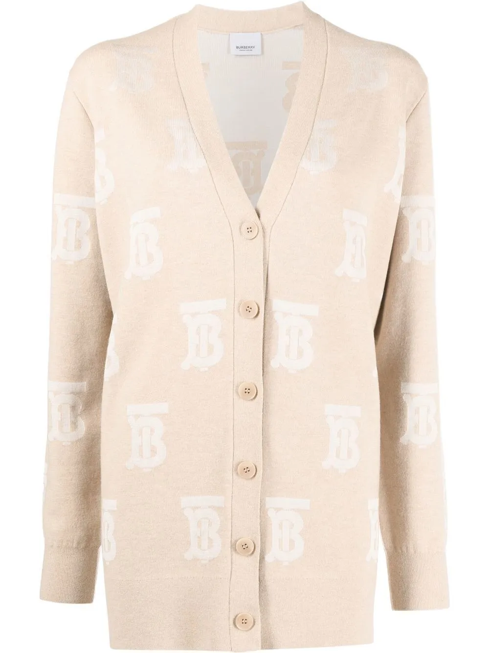 

Burberry monogram V-neck cardigan - Brown