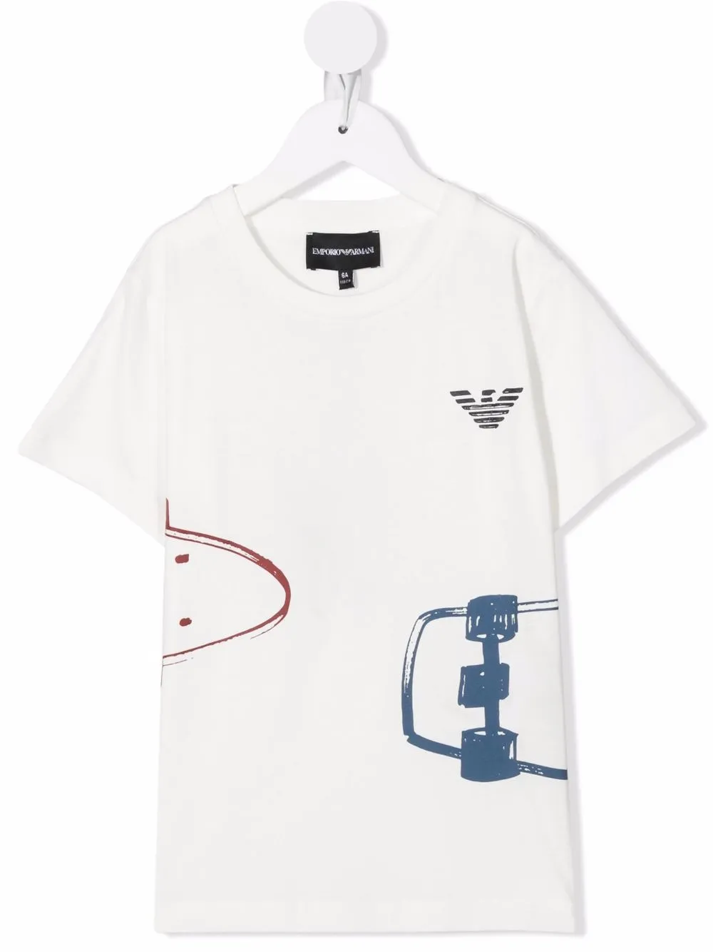 

Emporio Armani Kids playera con boceto estampado - Blanco