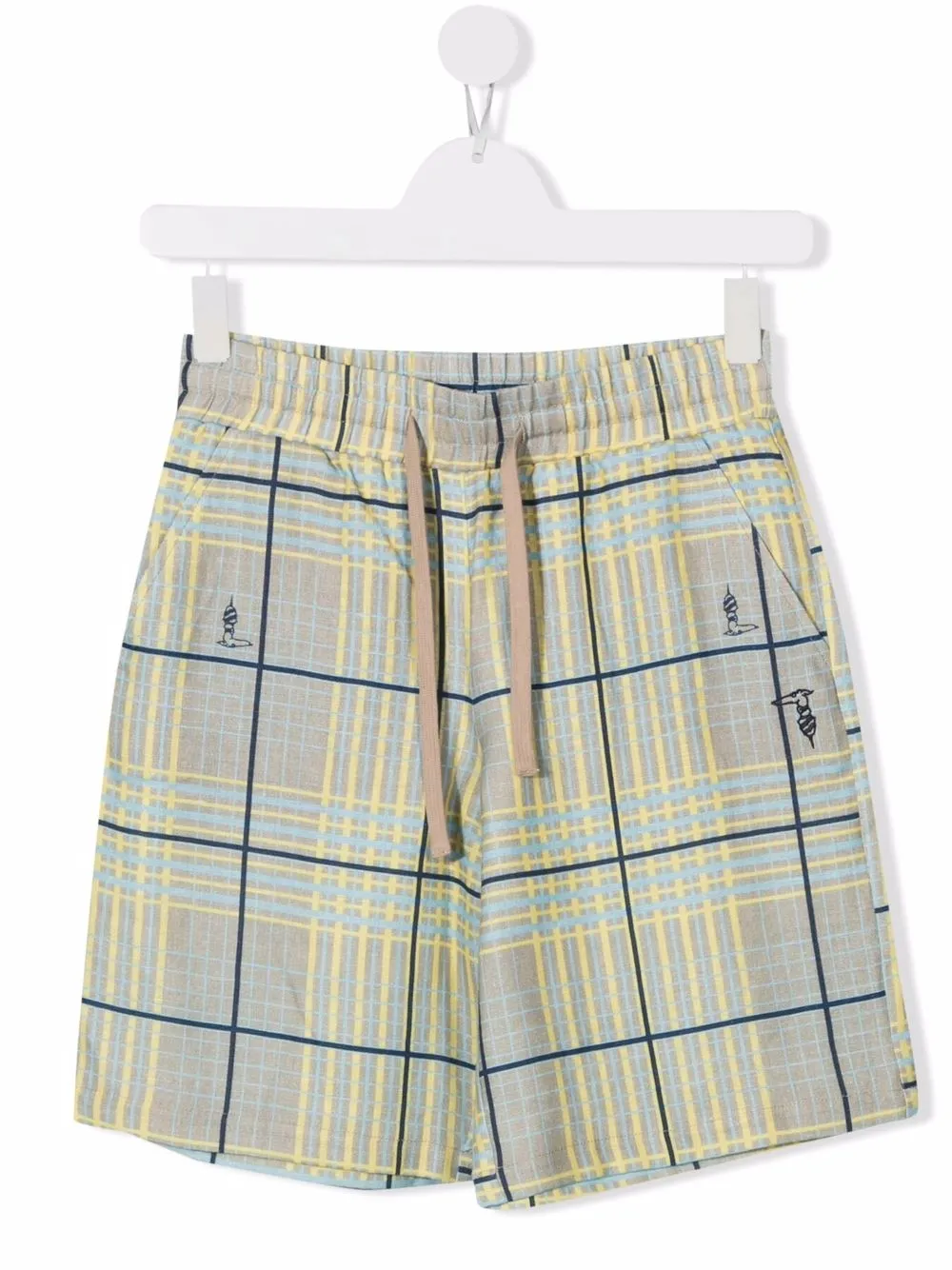 

TRUSSARDI JUNIOR shorts con estampado de cuadros - Neutro