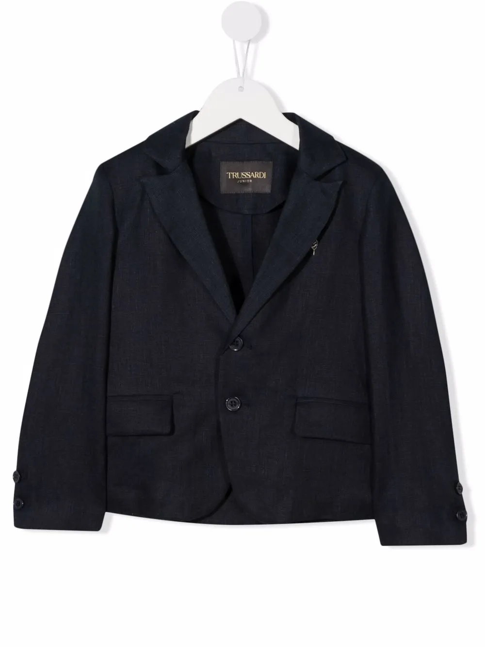 

TRUSSARDI JUNIOR single-breasted linen blazer - Blue