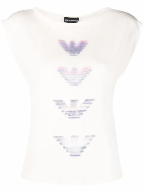 Emporio Armani logo-print sleeveless shirt Women