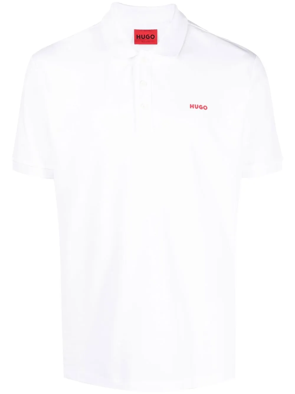 

BOSS playera tipo polo con logo bordado - Blanco