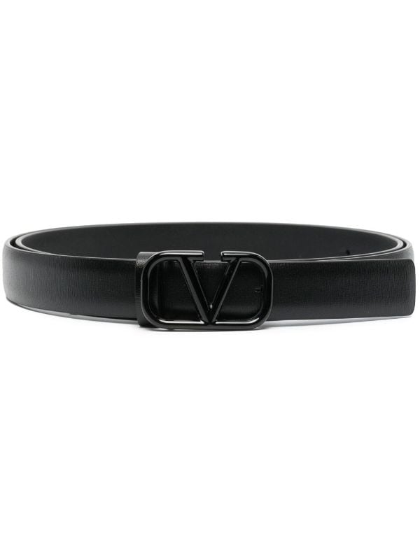 Valentino Garavani Vlogo Buckle Leather Belt