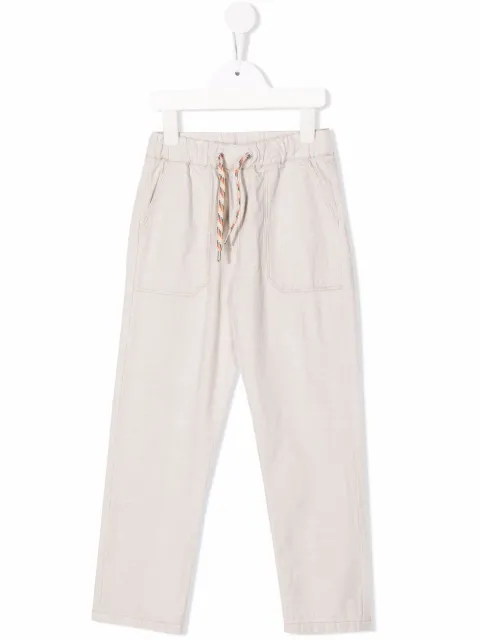 Bonpoint pantalones rectos con cordones en la pretina