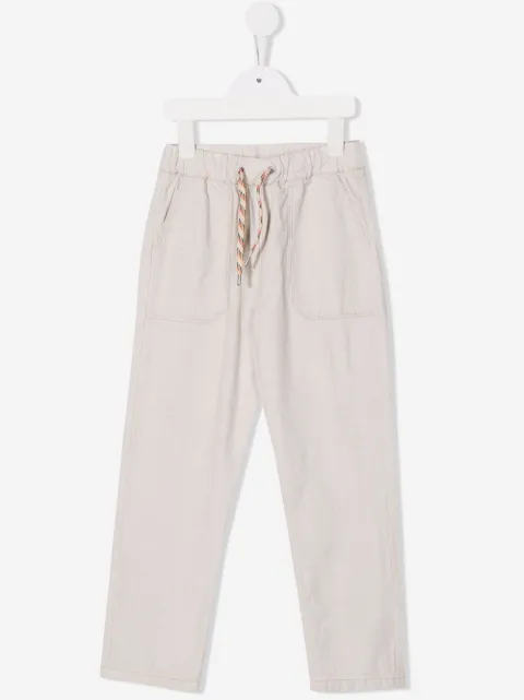 Bonpoint pantalones rectos con cordones en la pretina