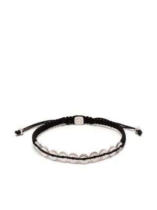 Tateossian Leather Macramé Bracelet - Black - L