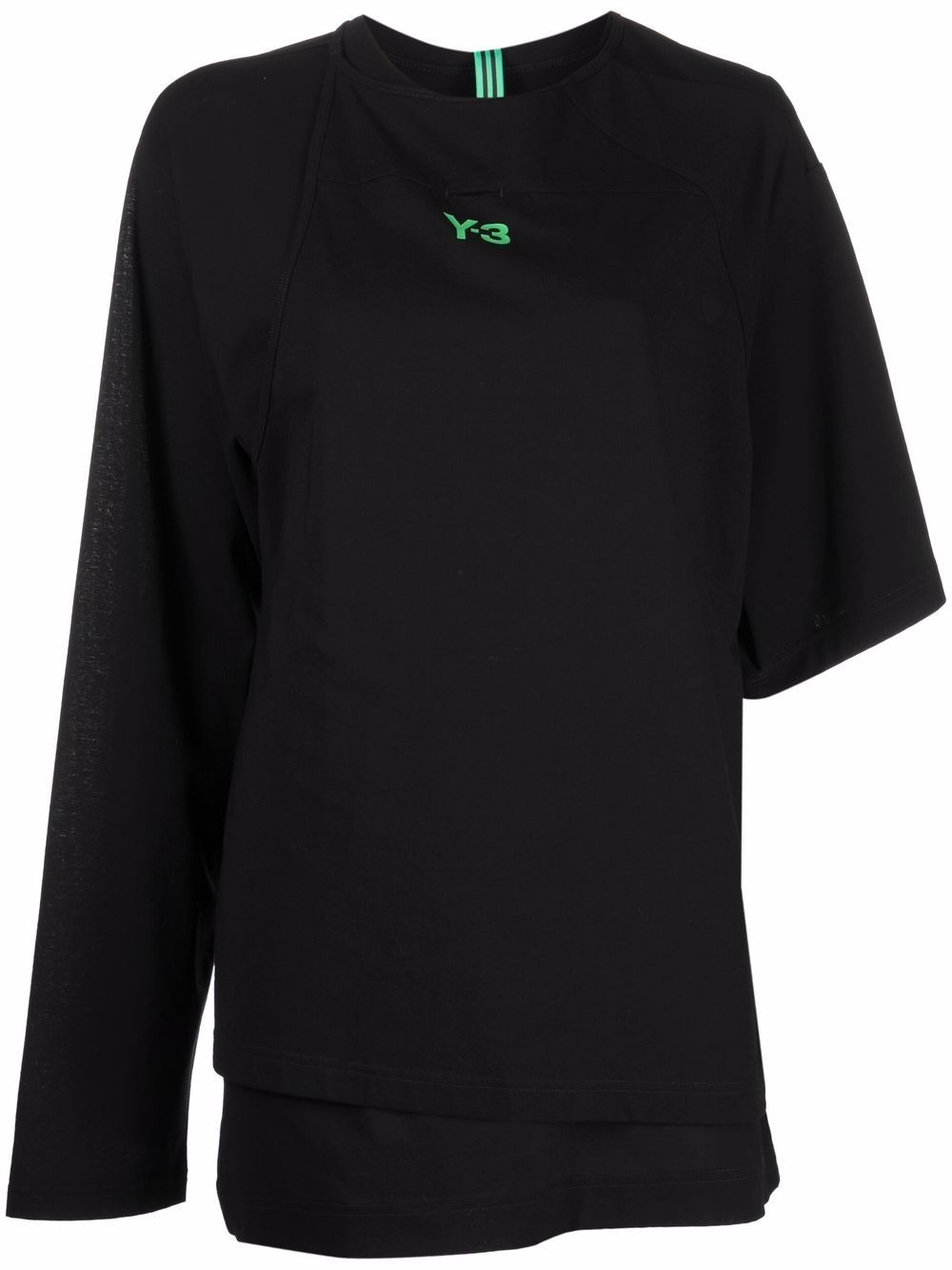 фото Y-3 asymmetric logo-print t-shirt