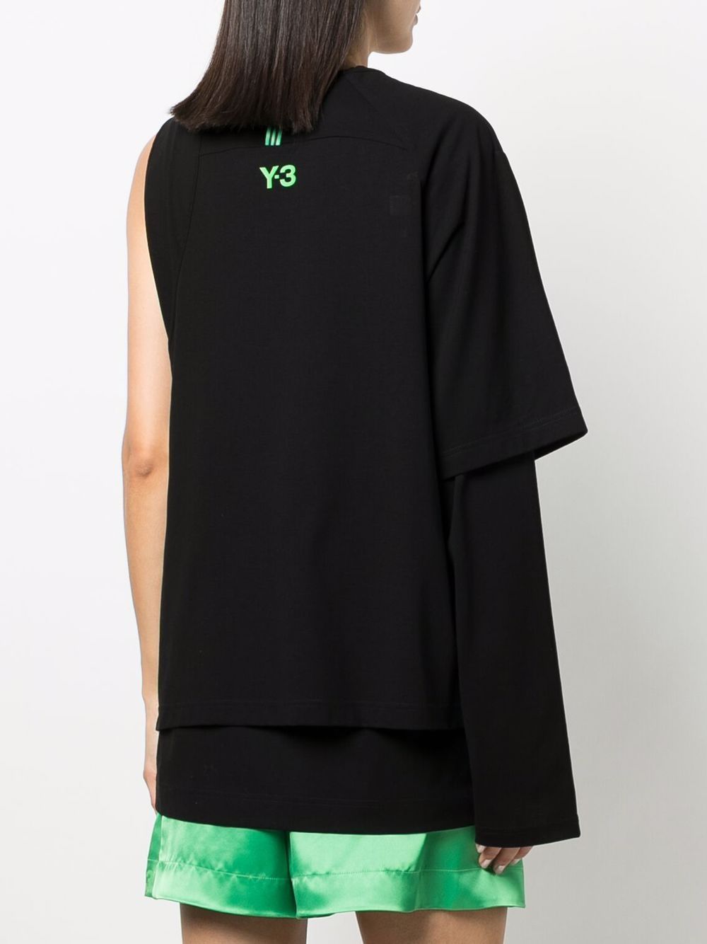 фото Y-3 asymmetric logo-print t-shirt