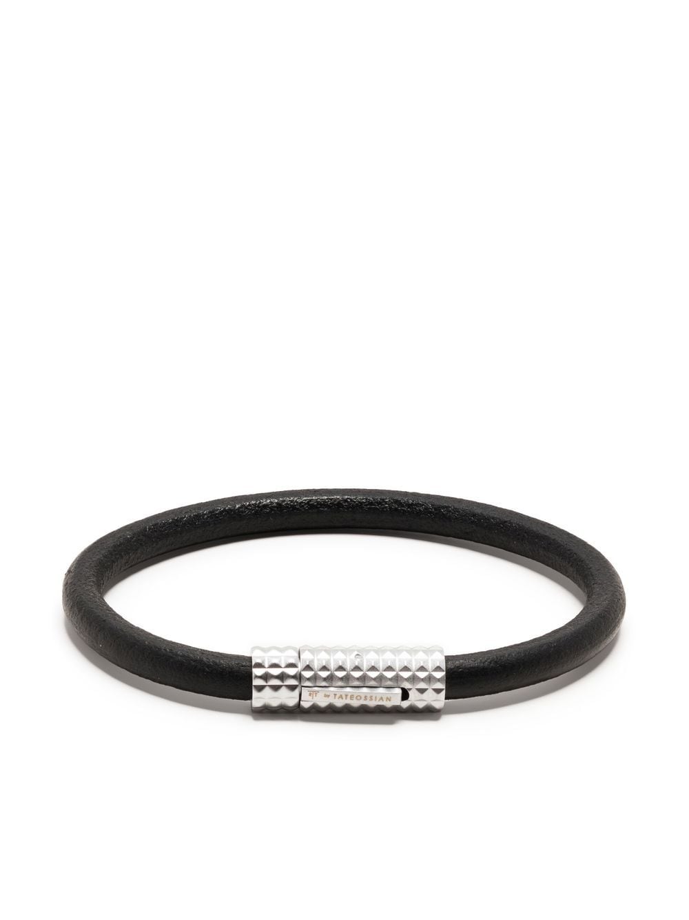 Tateossian Men's Diamond Giza Yellow Gold Clasp Leather Bracelet