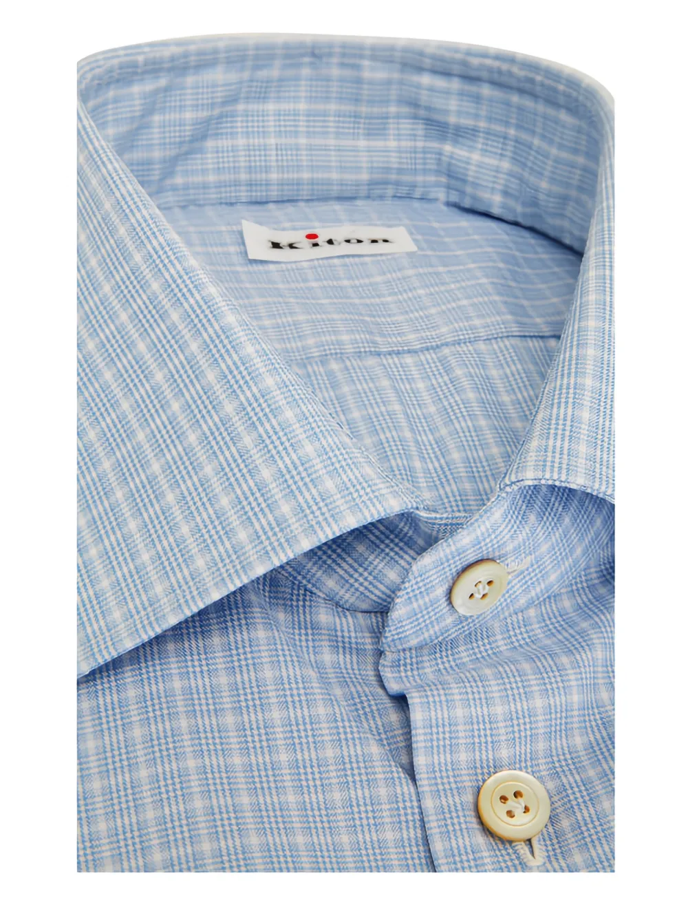 Kiton check-pattern shirt Blauw