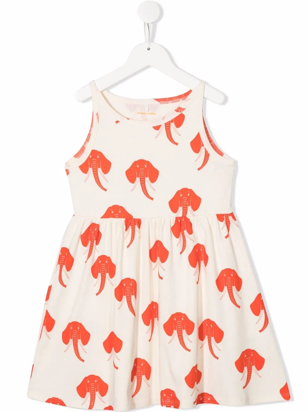 

Mini Rodini vestido sin mangas con elefante estampado - Neutro