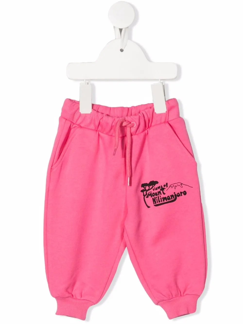 

Mini Rodini pantalones joggers con logo estampado - Rosado