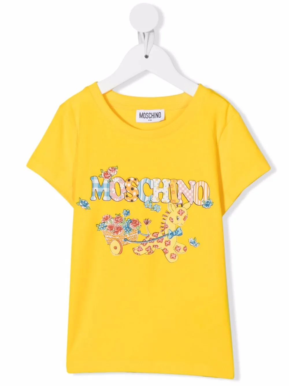 

Moschino Kids logo-print cotton T-Shirt - Yellow