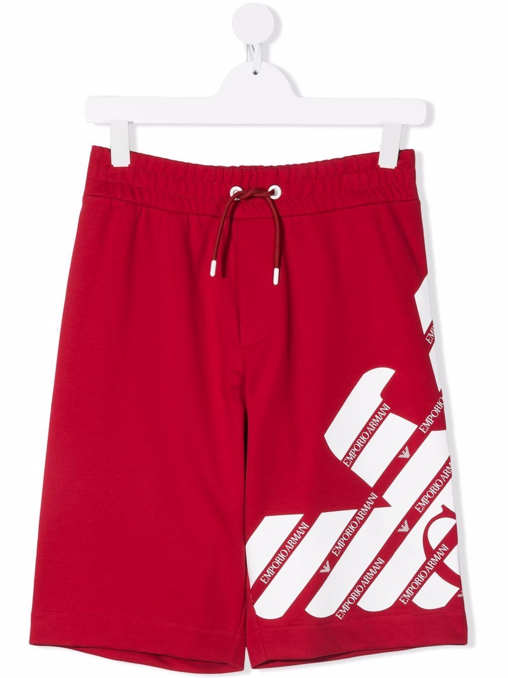 

Emporio Armani Kids pantalones cortos de deporte con logo estampado - Rojo