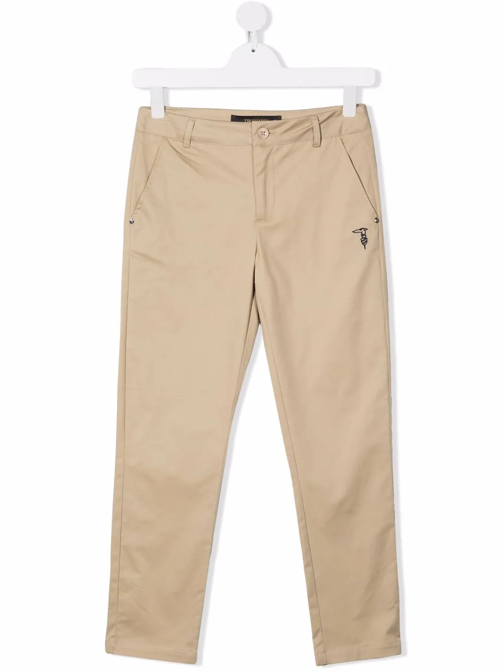 TRUSSARDI JUNIOR брюки чинос с вышитым логотипом