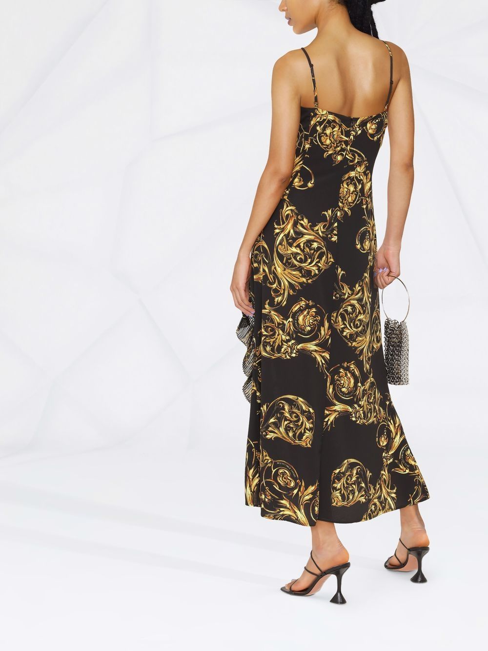 фото Versace jeans couture драпированное платье с принтом regalia baroque