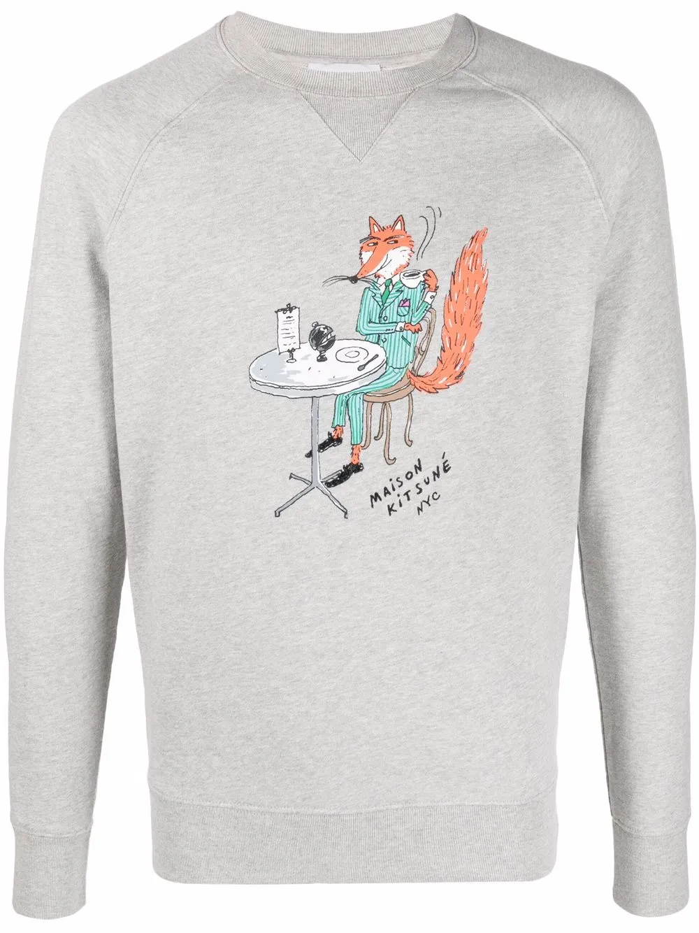 

Maison Kitsuné sudadera con estampado gráfico - Gris