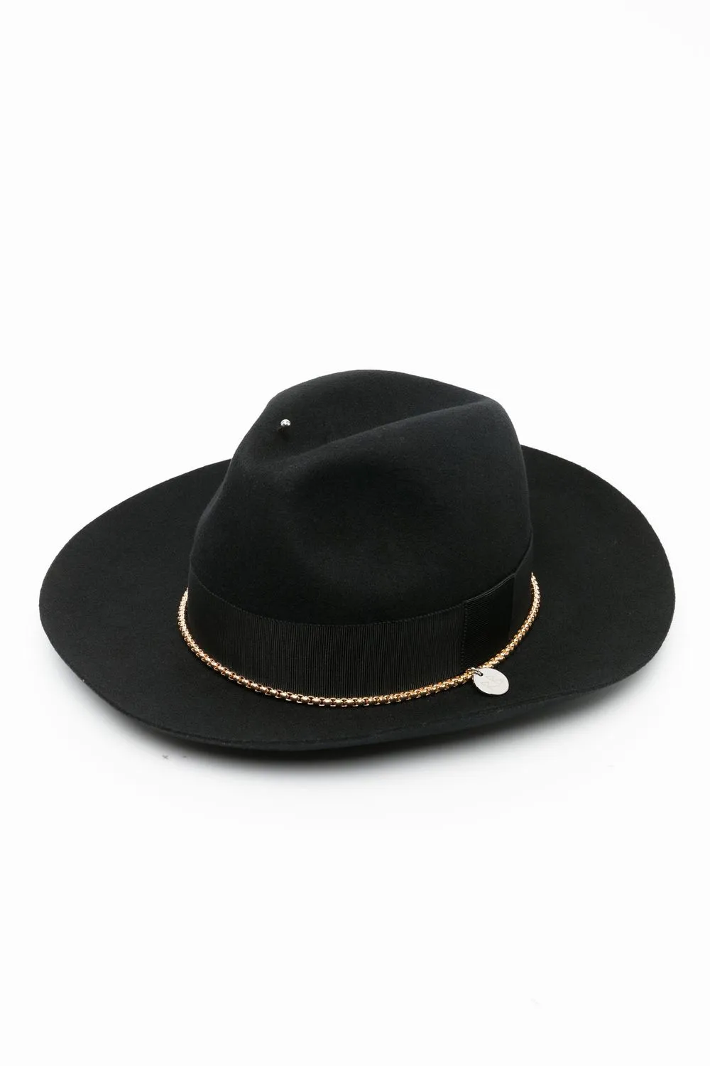 

Ruslan Baginskiy sombrero fedora con detalle de cadena - Negro