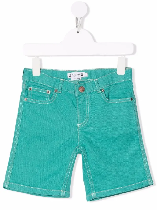 denim elasticated shorts
