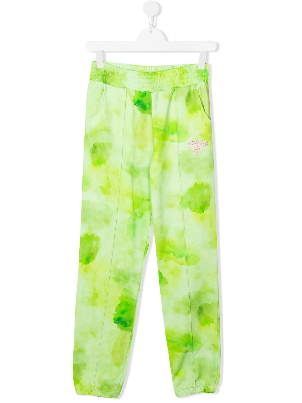 

Pinko Kids pants con logo bordado - Verde