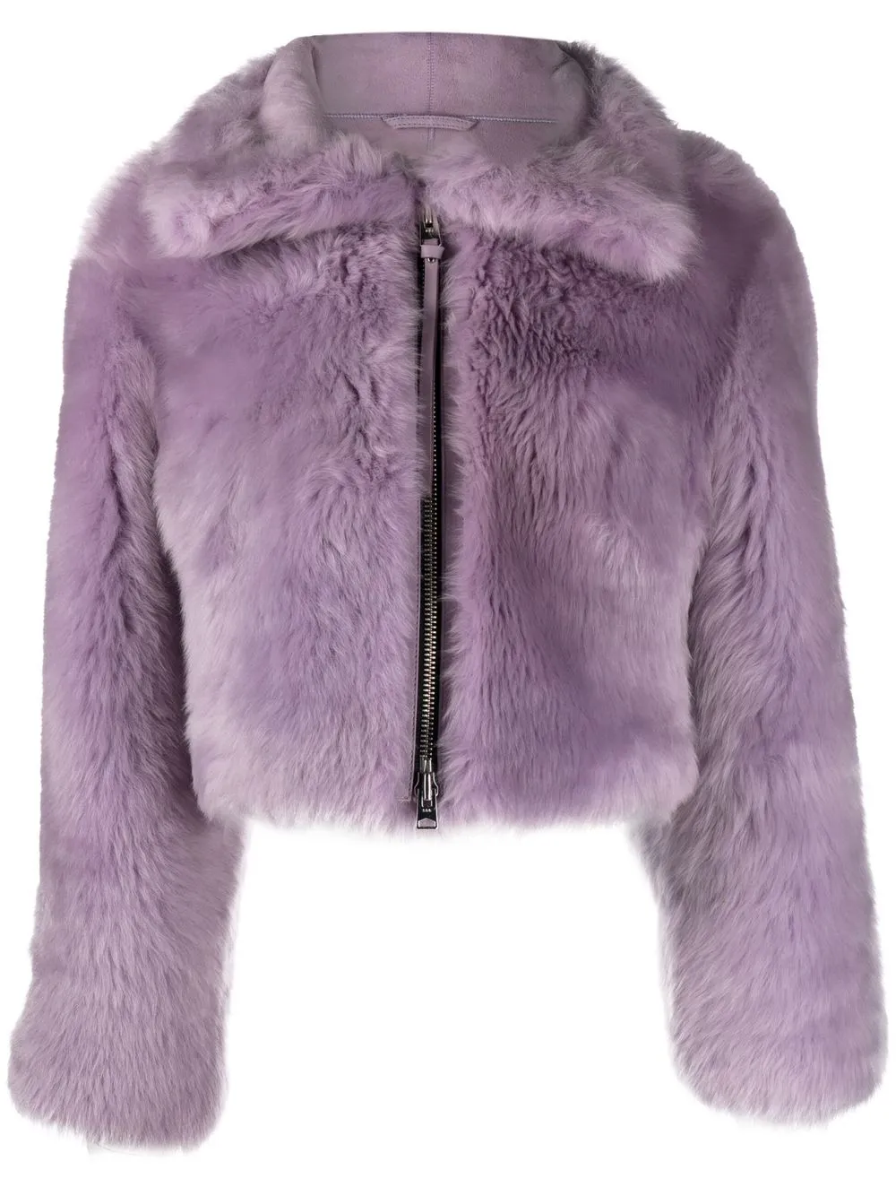 

Shoreditch Ski Club Tilly spread-collar shearling jacket - Purple