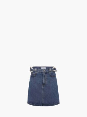 denim skirt with chain