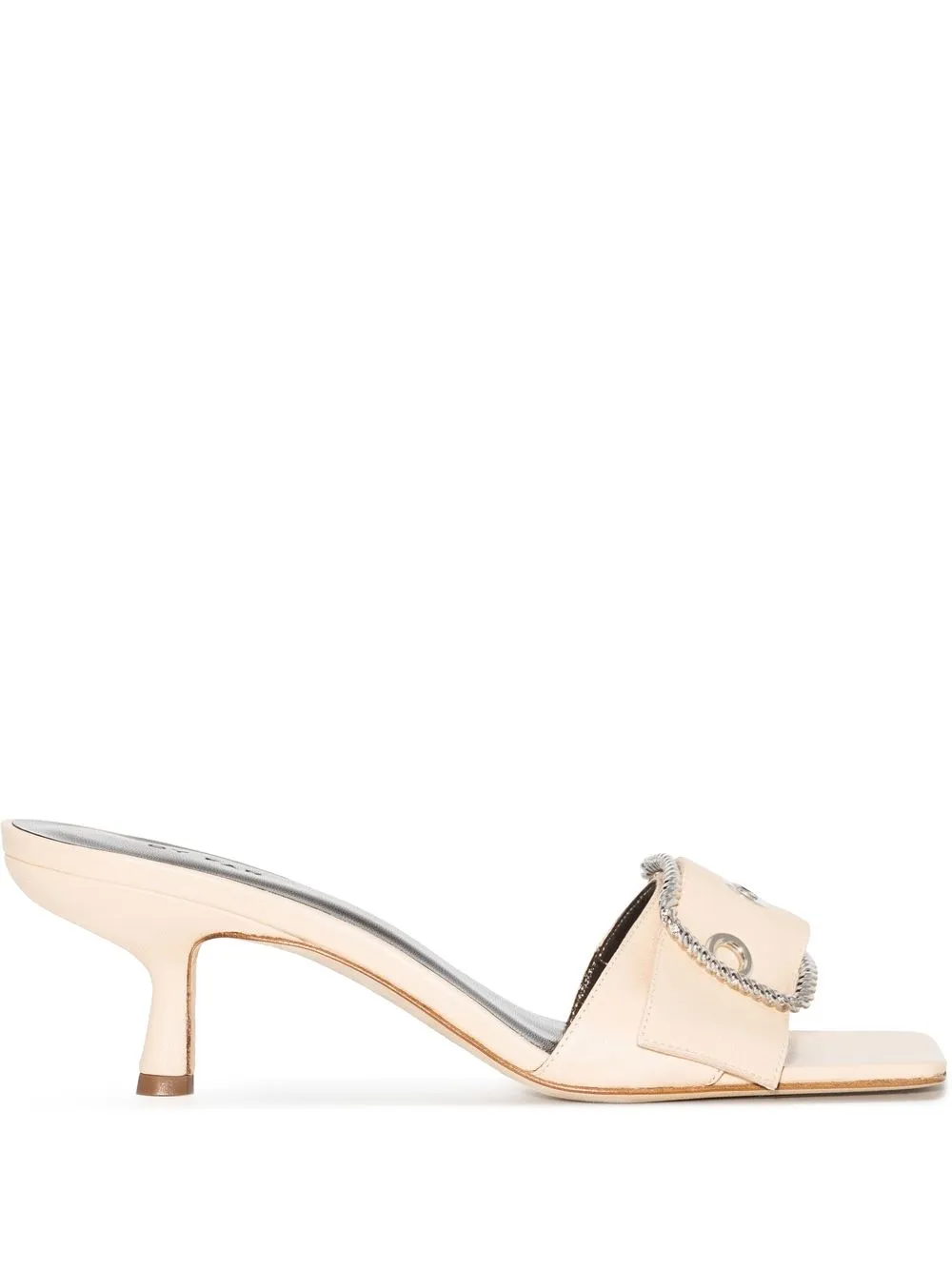 

BY FAR Davina 60mm buckle-detail sandals - Neutrals