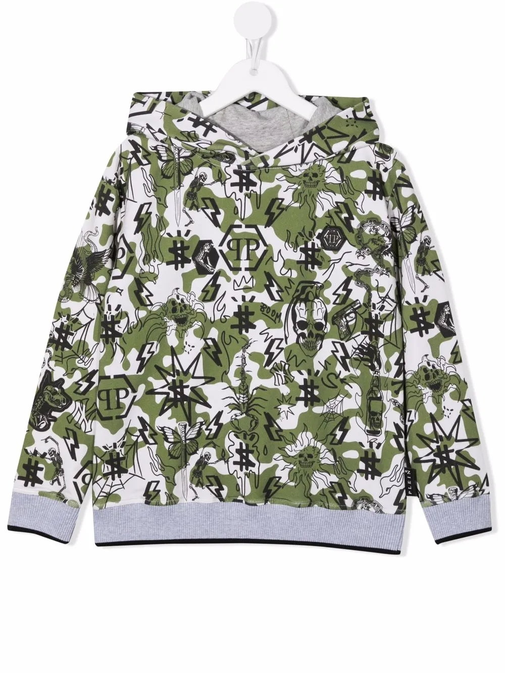 

Philipp Plein Junior camouflage-print pullover hoodie - Green