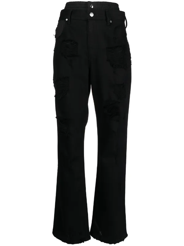 RtA Distressed double-waistband Jeans 