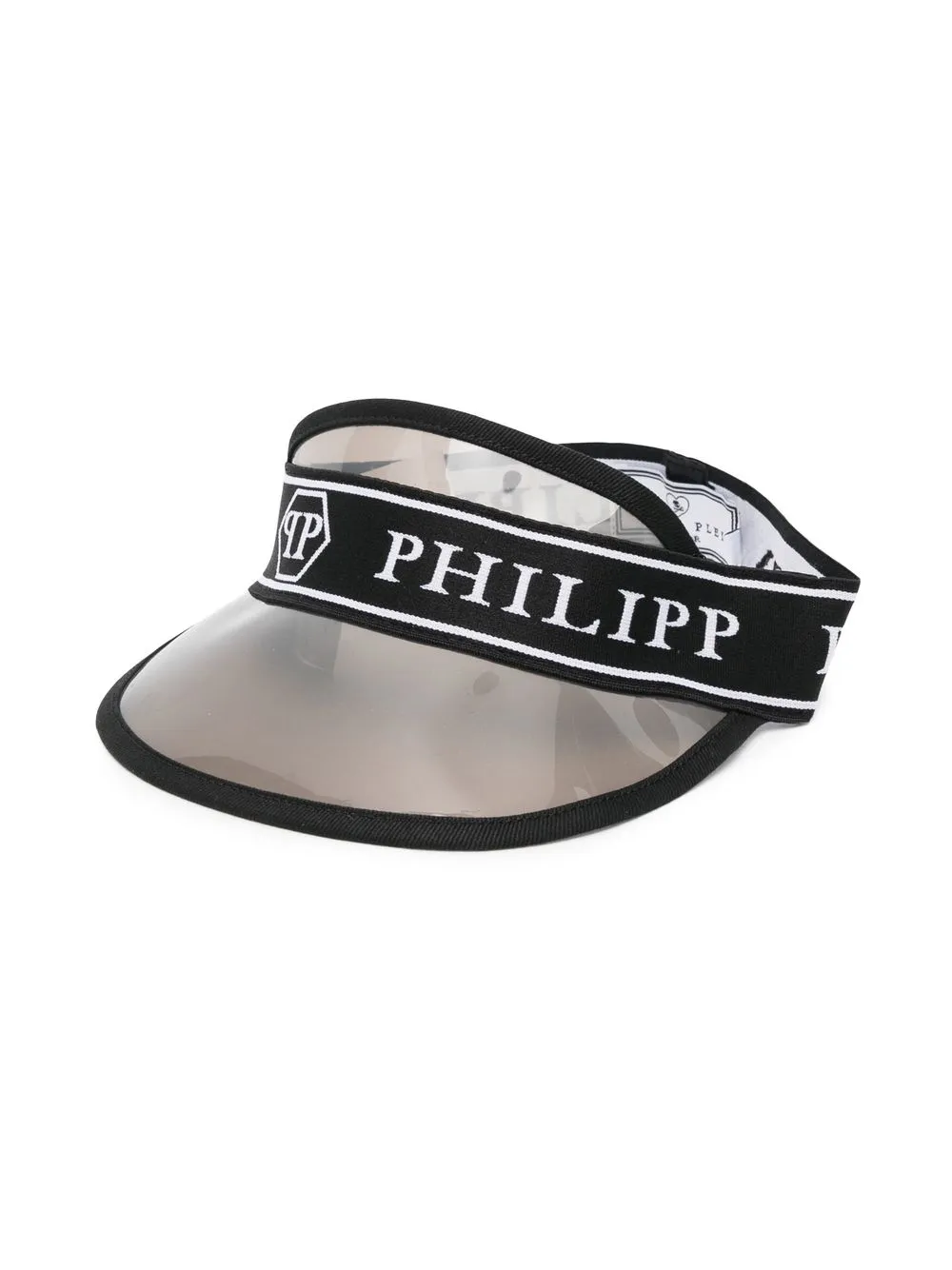 

Philipp Plein Junior visera con logo estampado - Negro