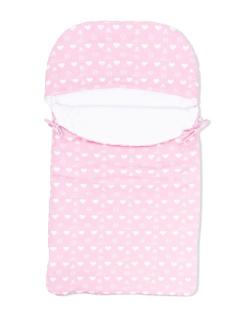 Philipp Plein Junior all-over heart-print sleep bag