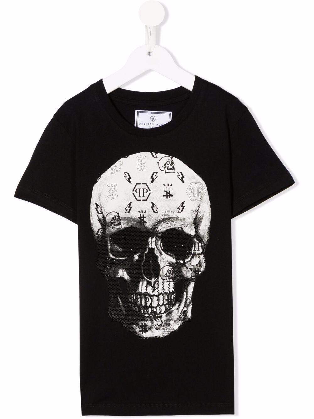 

Philipp Plein Junior playera con motivo Skull - Negro