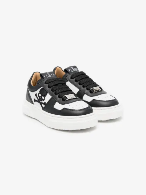 Philipp Plein Junior Skull embroidery low-top sneakers