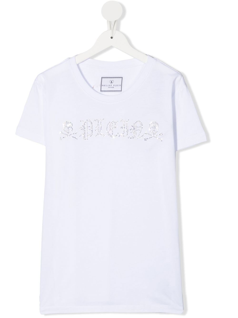 

Philipp Plein Junior camisa manga corta con apliques - Blanco