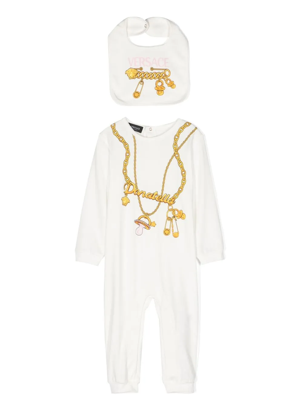 

Versace Kids romper con cadenas estampadas - Blanco