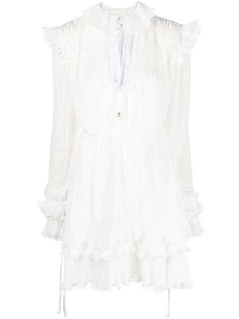Philipp Plein ruffled plissé midi dress