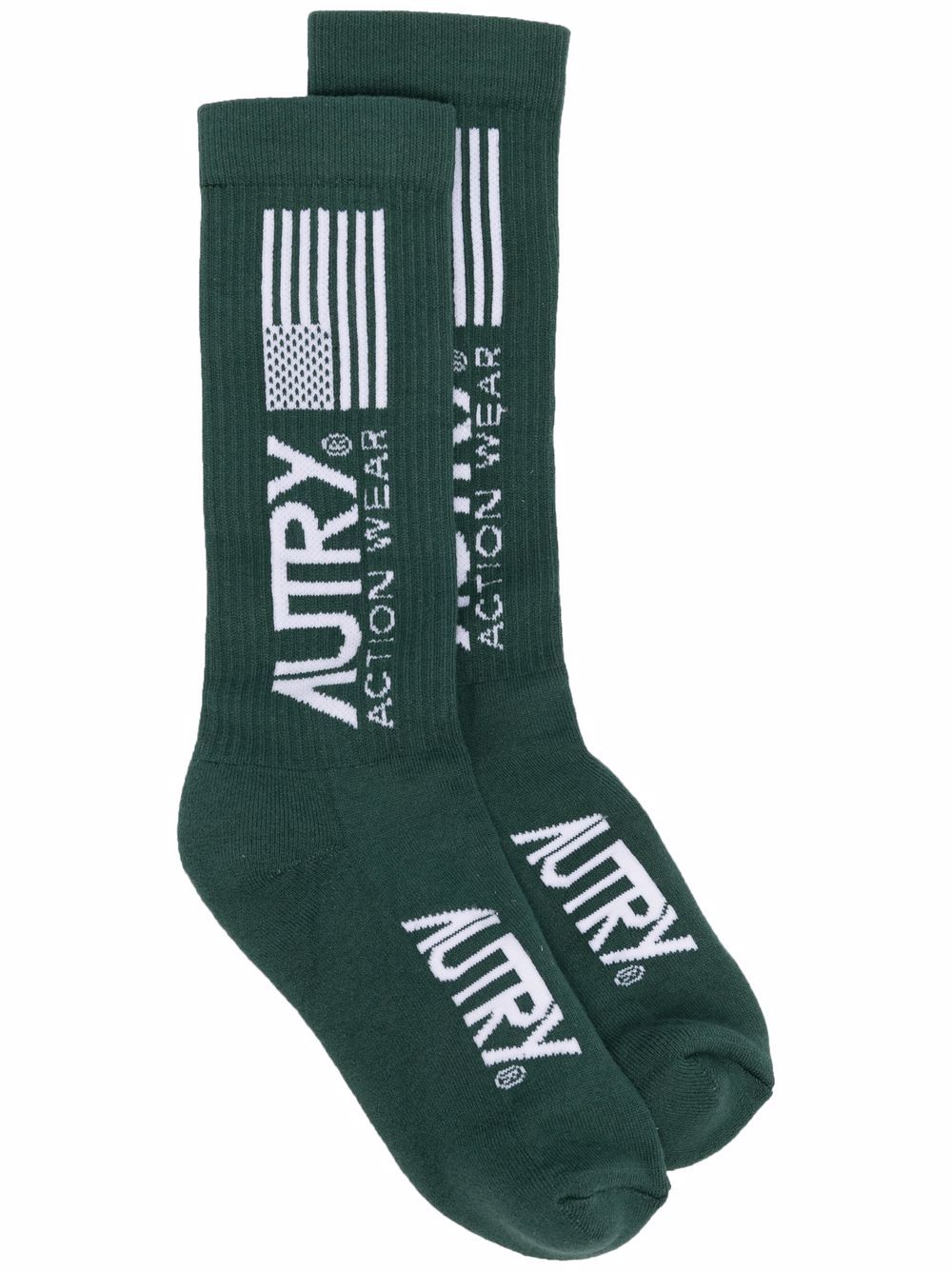 autry chaussettes à logo imprimé - vert