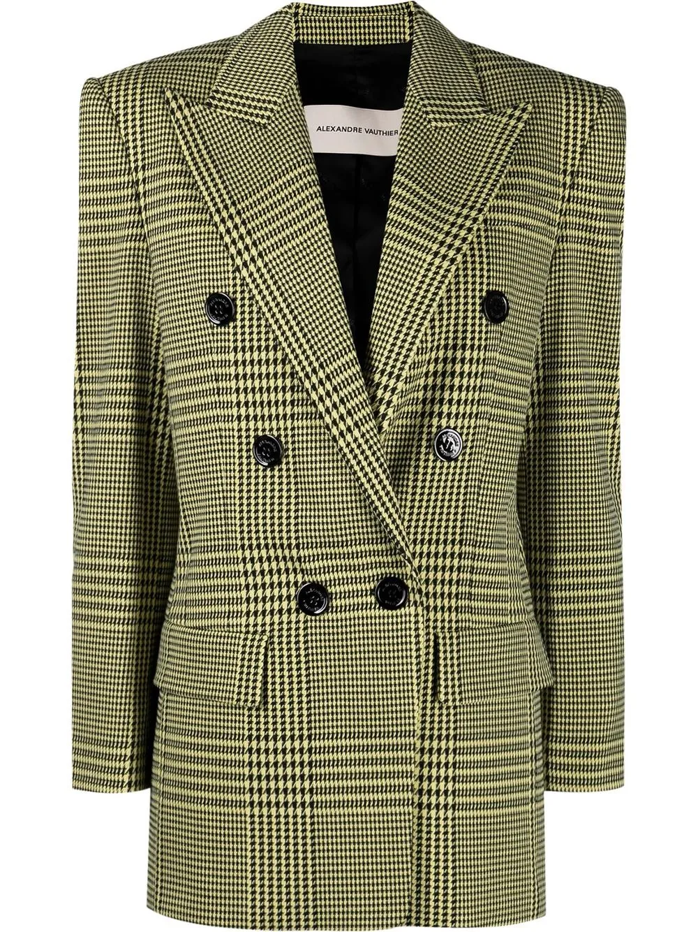 

Alexandre Vauthier blazer con motivo pied de poule - Amarillo