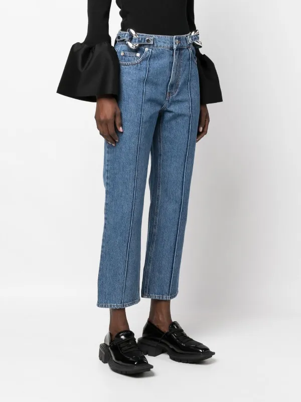 JW Anderson chain-detail straight-leg Jeans - Farfetch