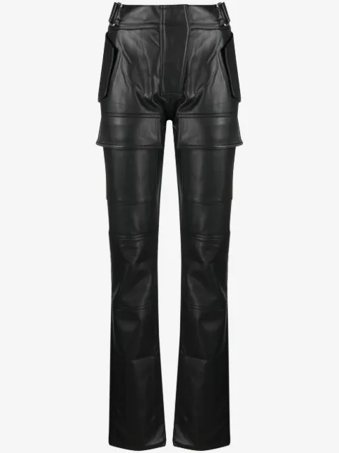 MISBHV straight leg faux-leather trousers