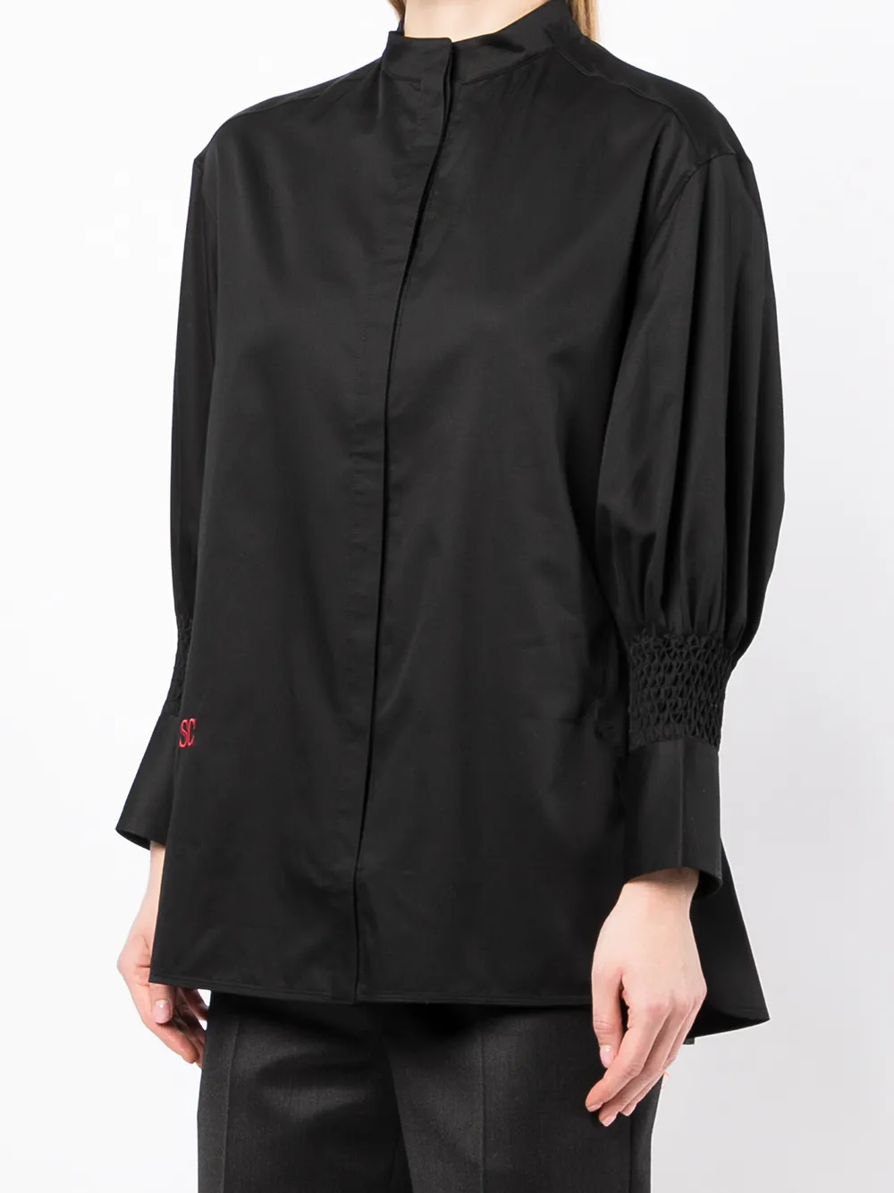  Shiatzy Chen Besticktes Langarmshirt   Schwarz 
