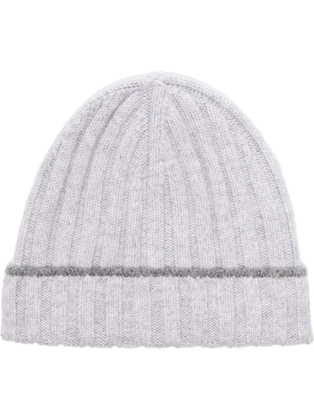 

Brunello Cucinelli contrasting trim ribbed beanie - Grey