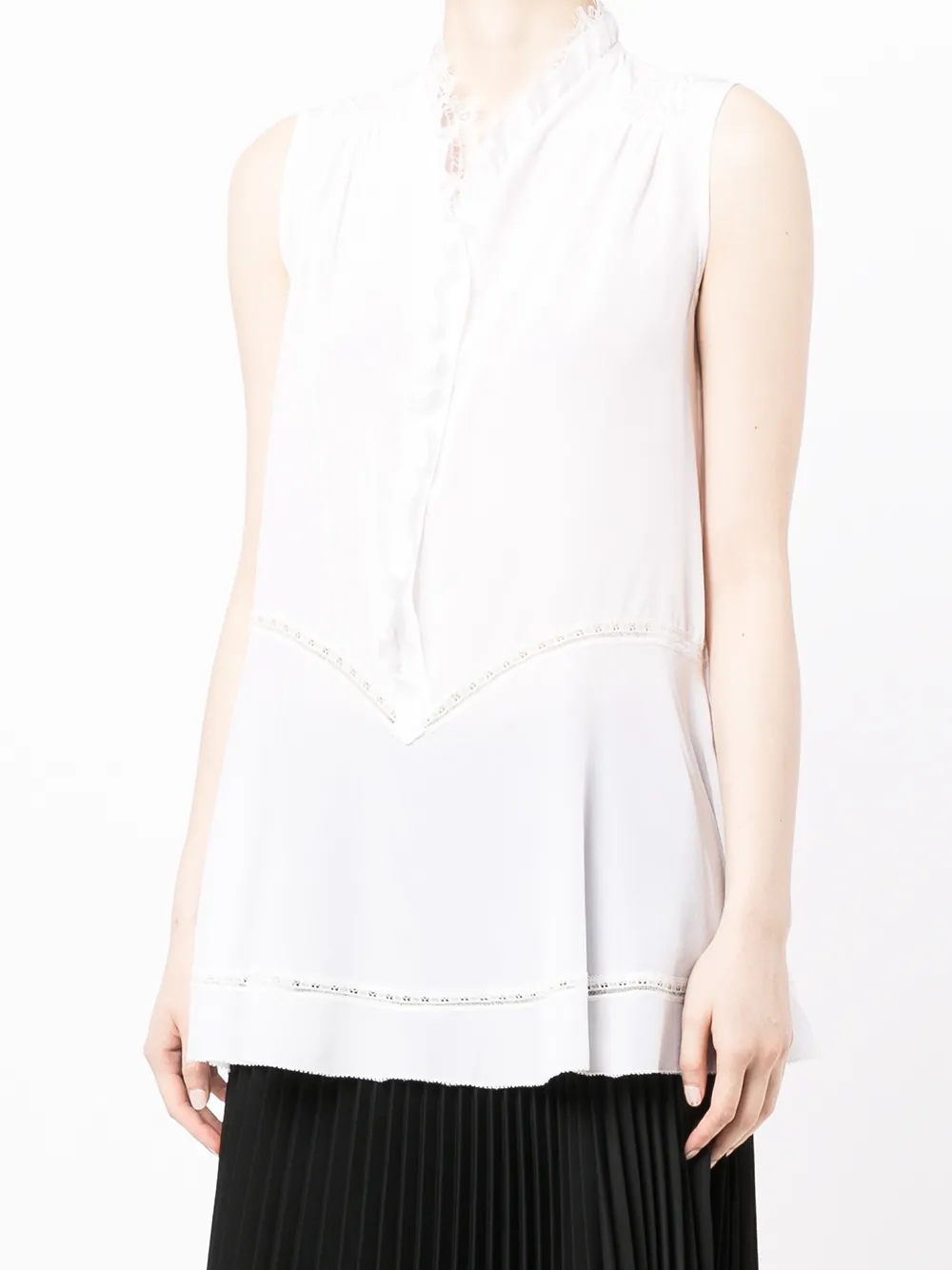  Shiatzy Chen Top Mit Rüschen   Weiß 