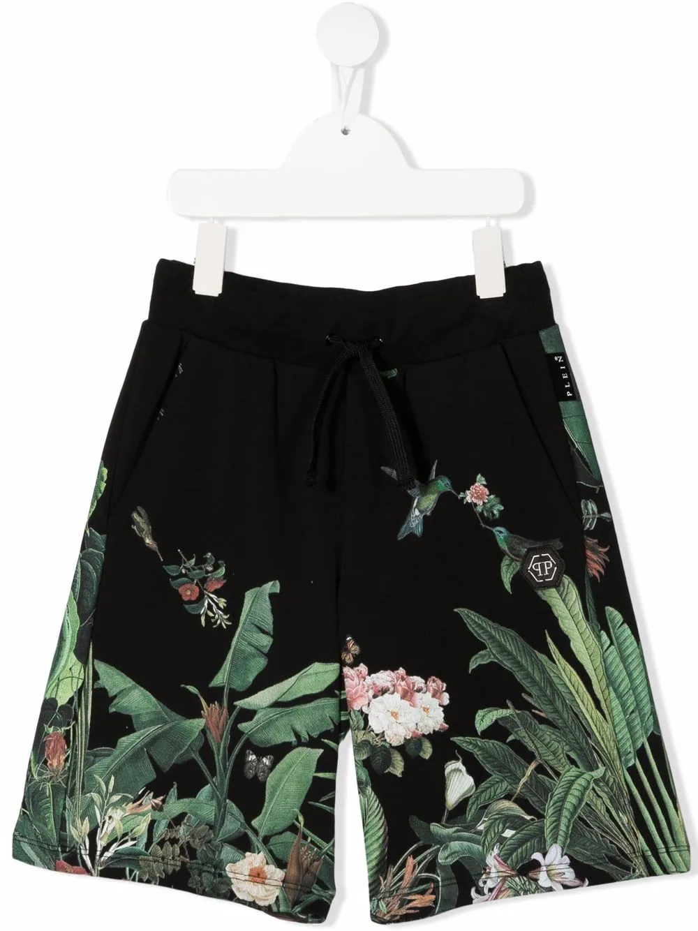 

Philipp Plein Junior drawstring floral shorts - Black