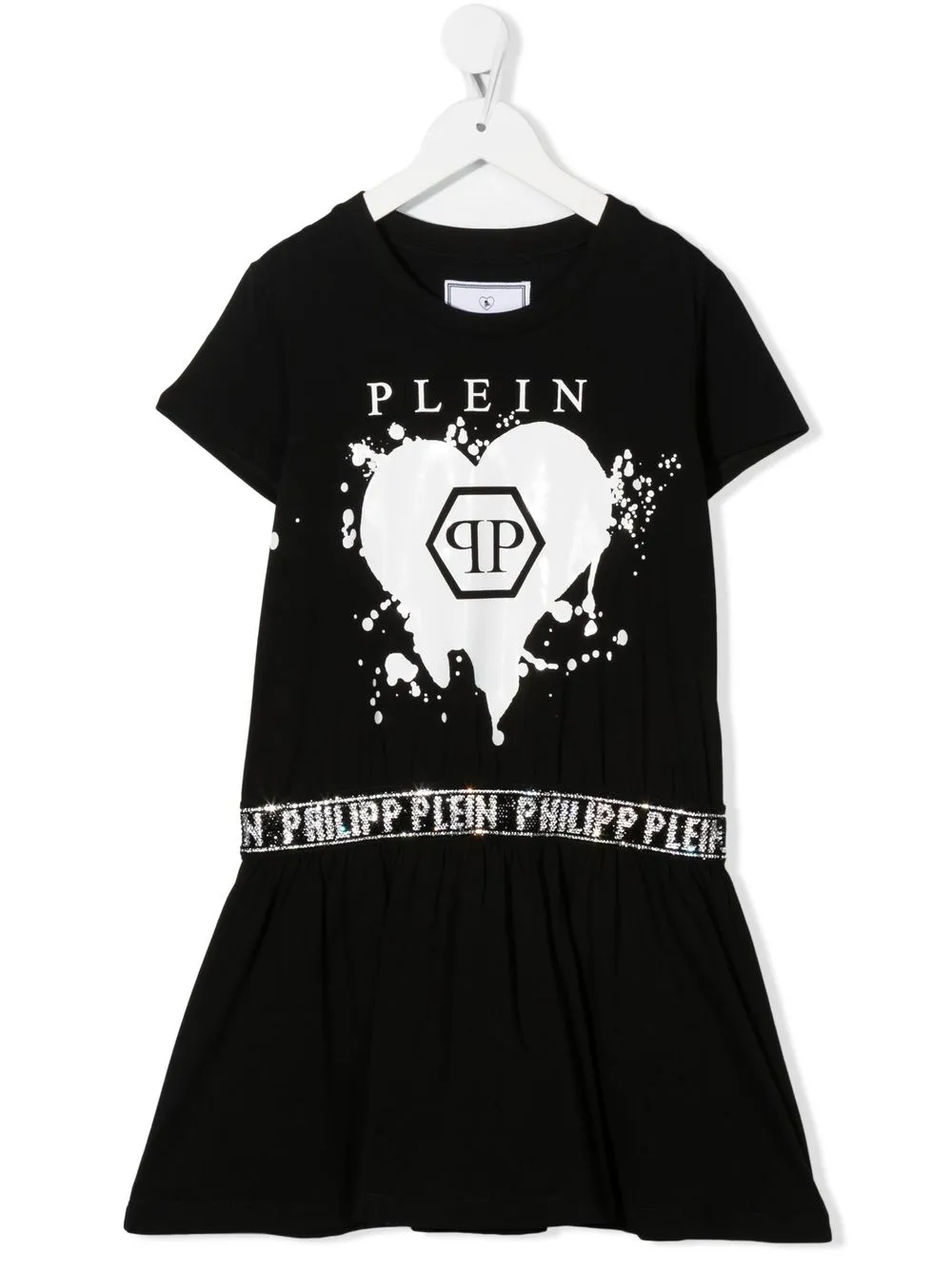 

Philipp Plein Junior vestido con logo estampado - Negro